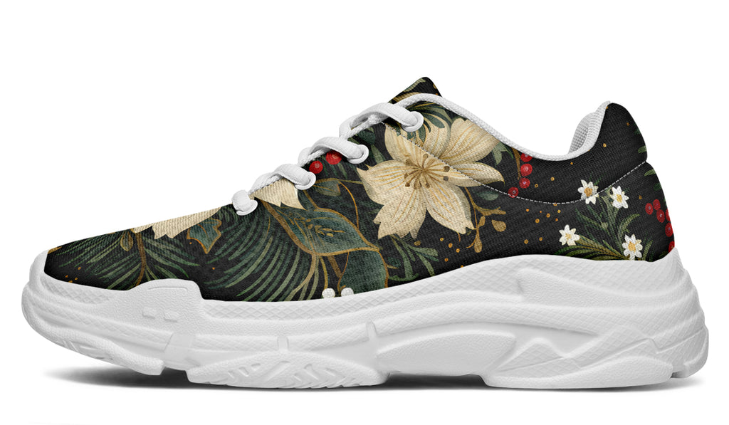 Christmas Flora Chunky Sneakers - Offbeat Sweetie