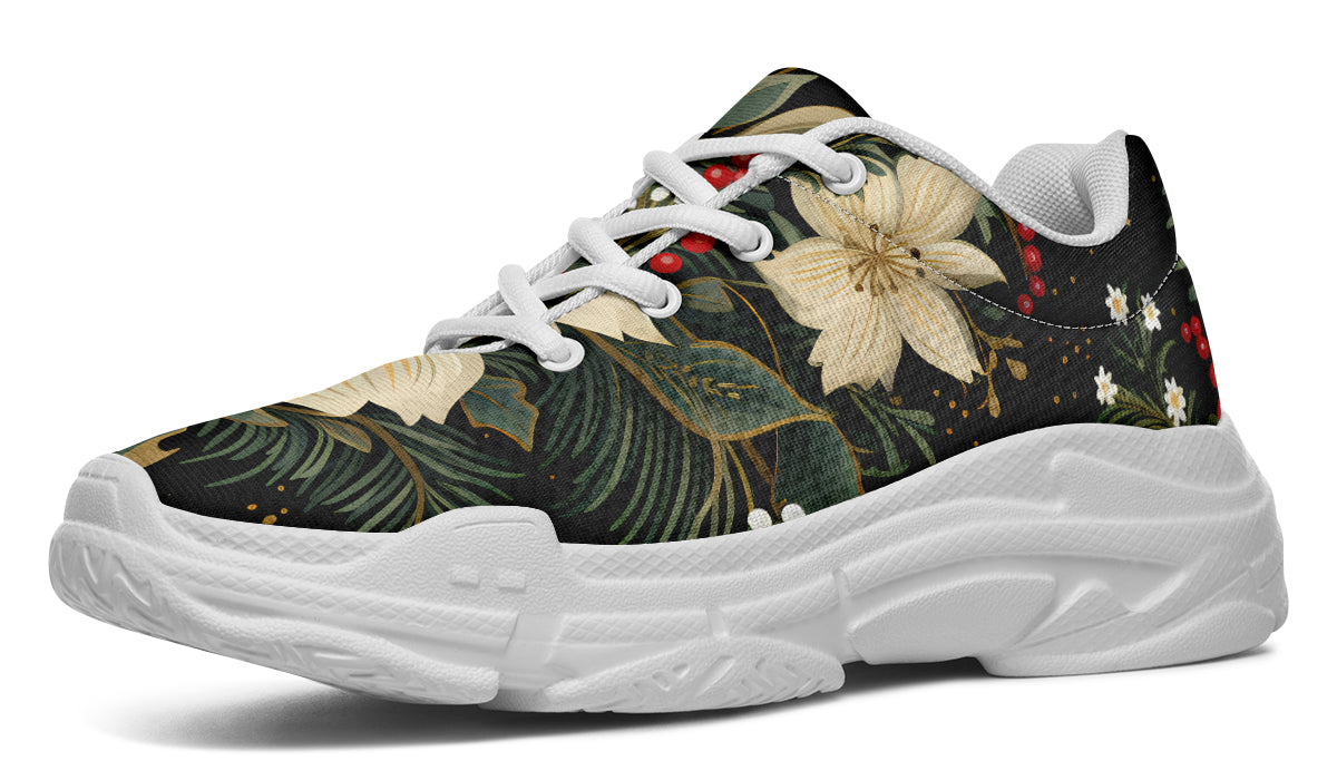 Christmas Flora Chunky Sneakers - Offbeat Sweetie