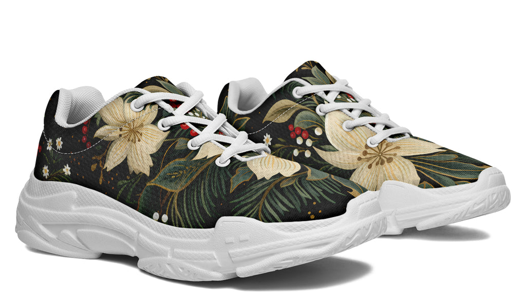 Christmas Flora Chunky Sneakers - Offbeat Sweetie