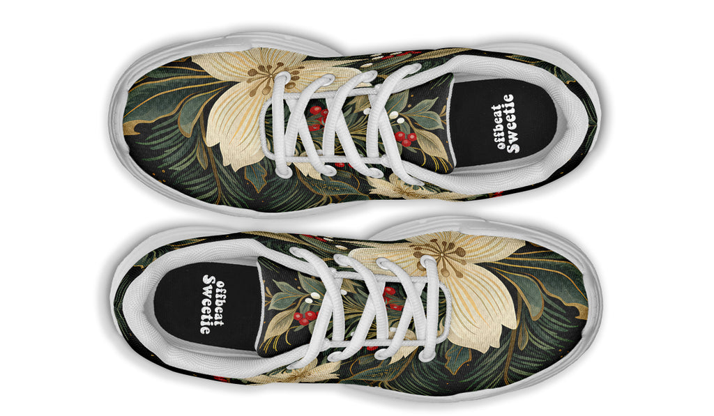 Christmas Flora Chunky Sneakers - Offbeat Sweetie