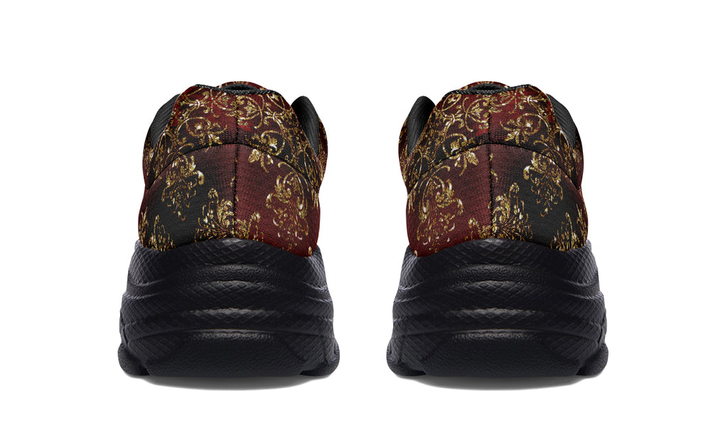 Christmas Wrapping Paper Chunky Sneakers - Offbeat Sweetie