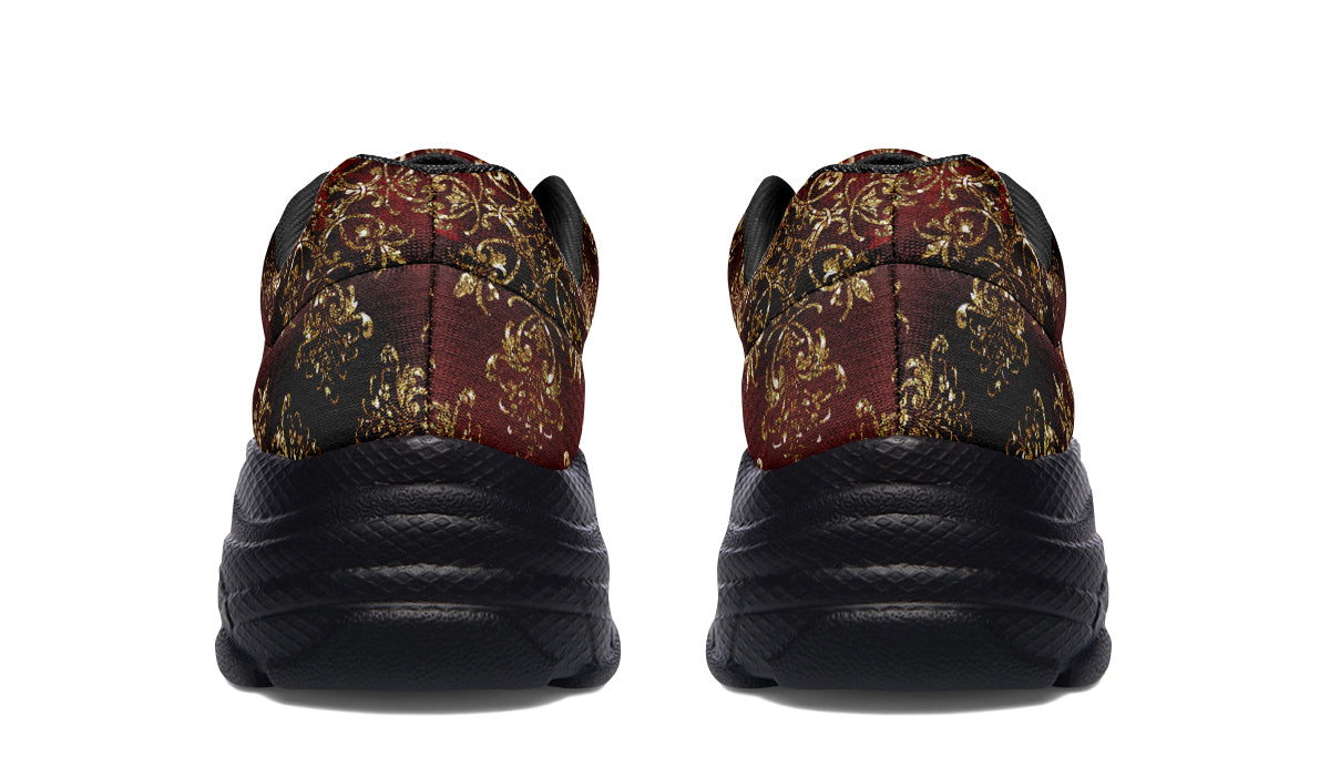 Christmas Wrapping Paper Chunky Sneakers - Offbeat Sweetie