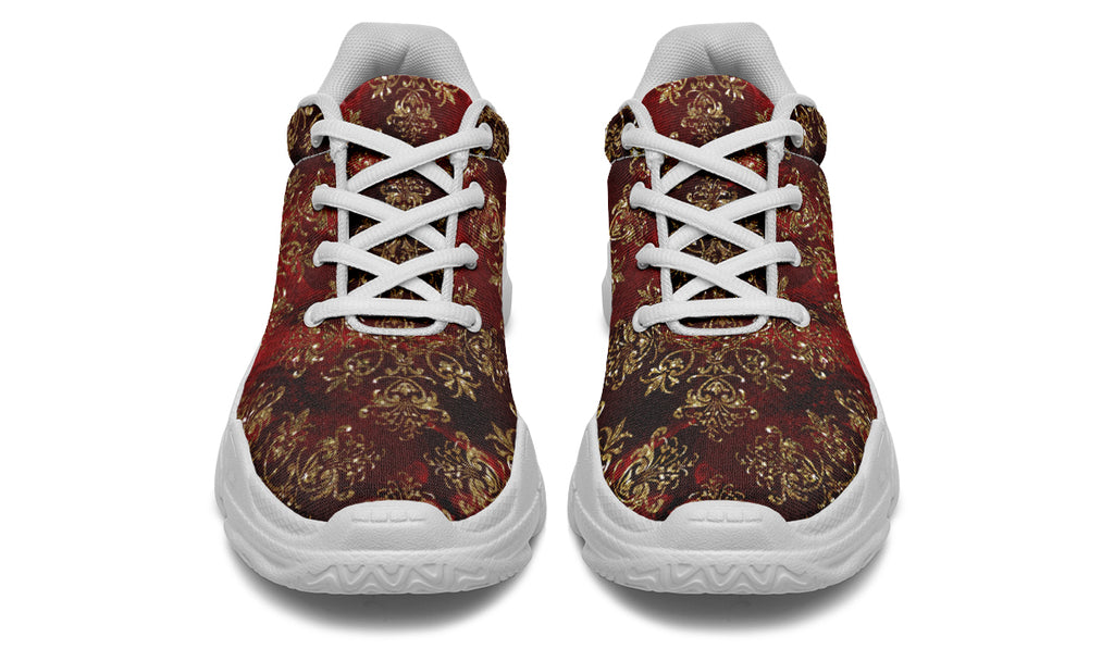 Christmas Wrapping Paper Chunky Sneakers - Offbeat Sweetie