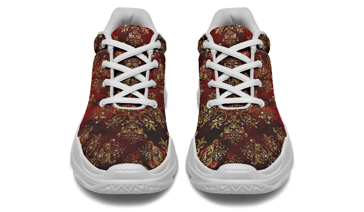 Christmas Wrapping Paper Chunky Sneakers - Offbeat Sweetie