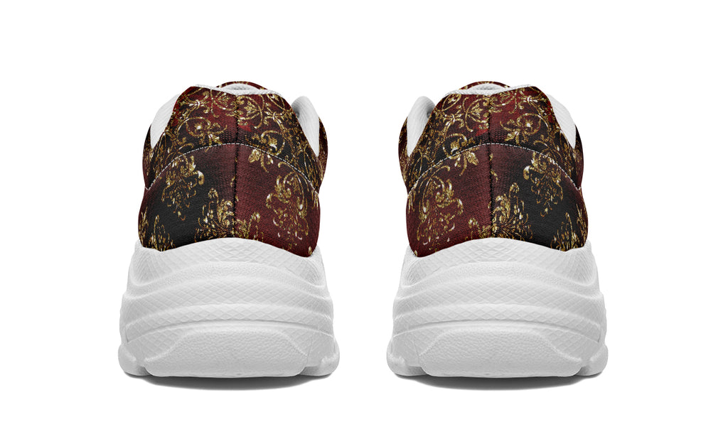 Christmas Wrapping Paper Chunky Sneakers - Offbeat Sweetie