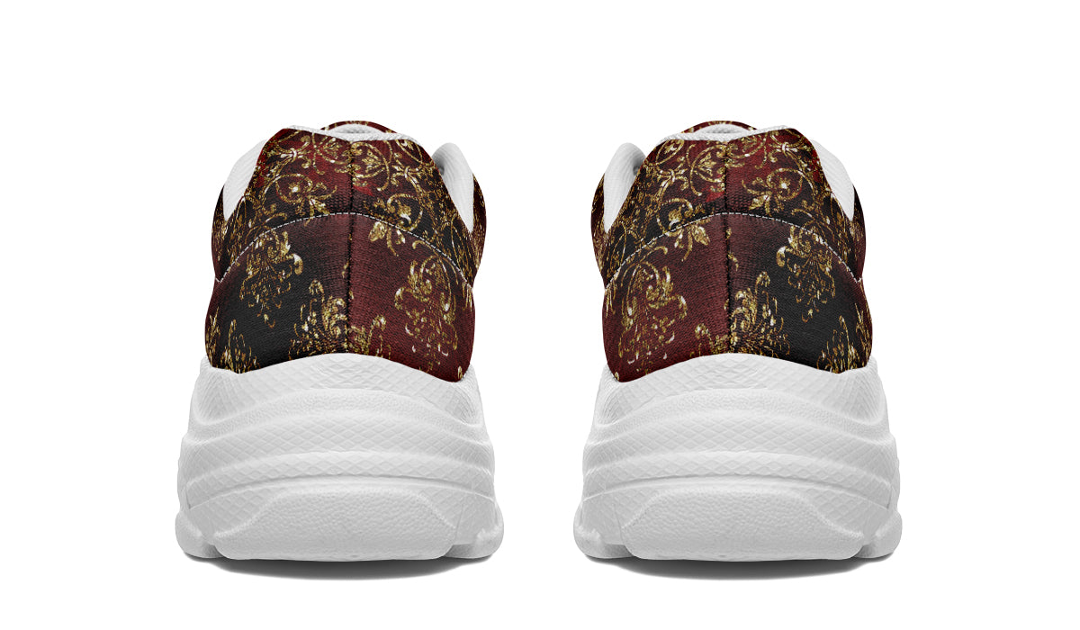 Christmas Wrapping Paper Chunky Sneakers - Offbeat Sweetie