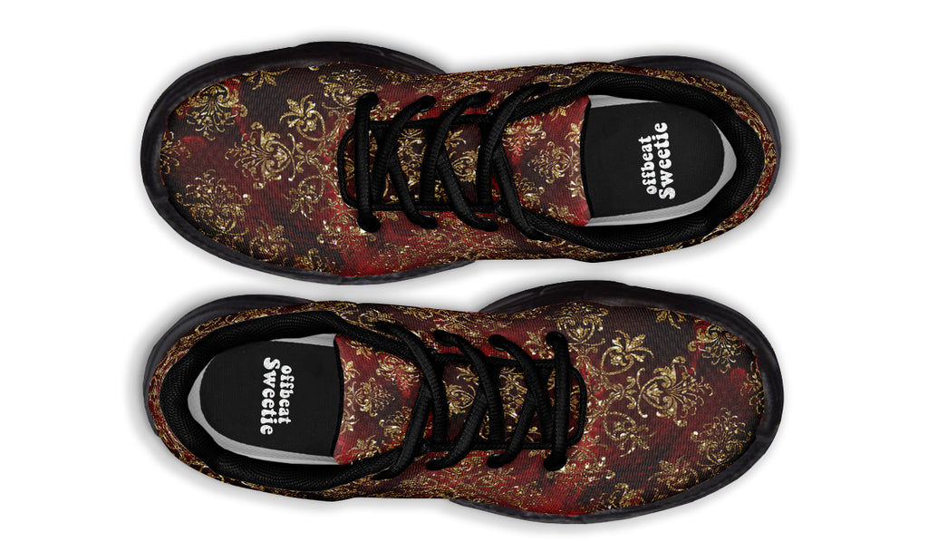 Christmas Wrapping Paper Chunky Sneakers - Offbeat Sweetie