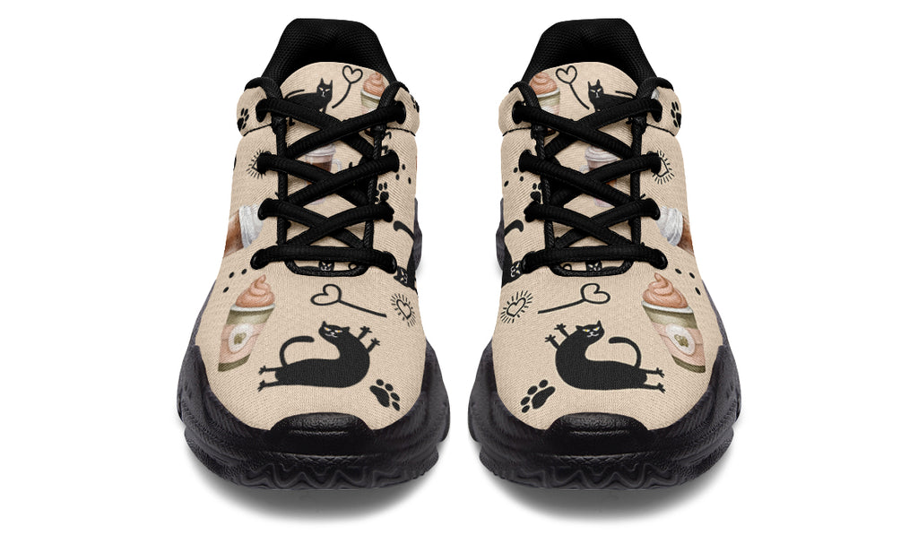 Cozy Coffee Cat Chunky Sneakers