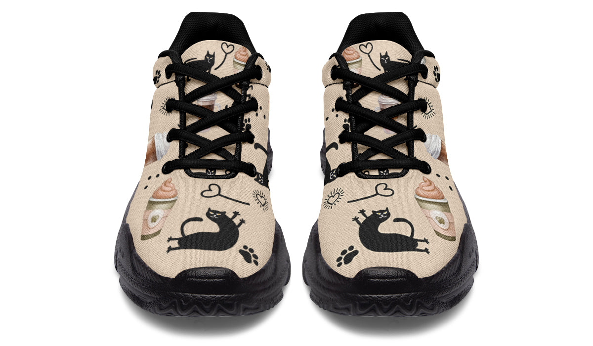 Cozy Coffee Cat Chunky Sneakers