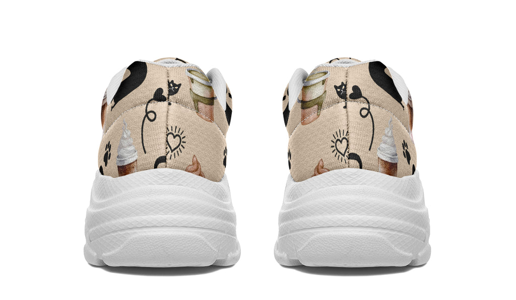 Cozy Coffee Cat Chunky Sneakers
