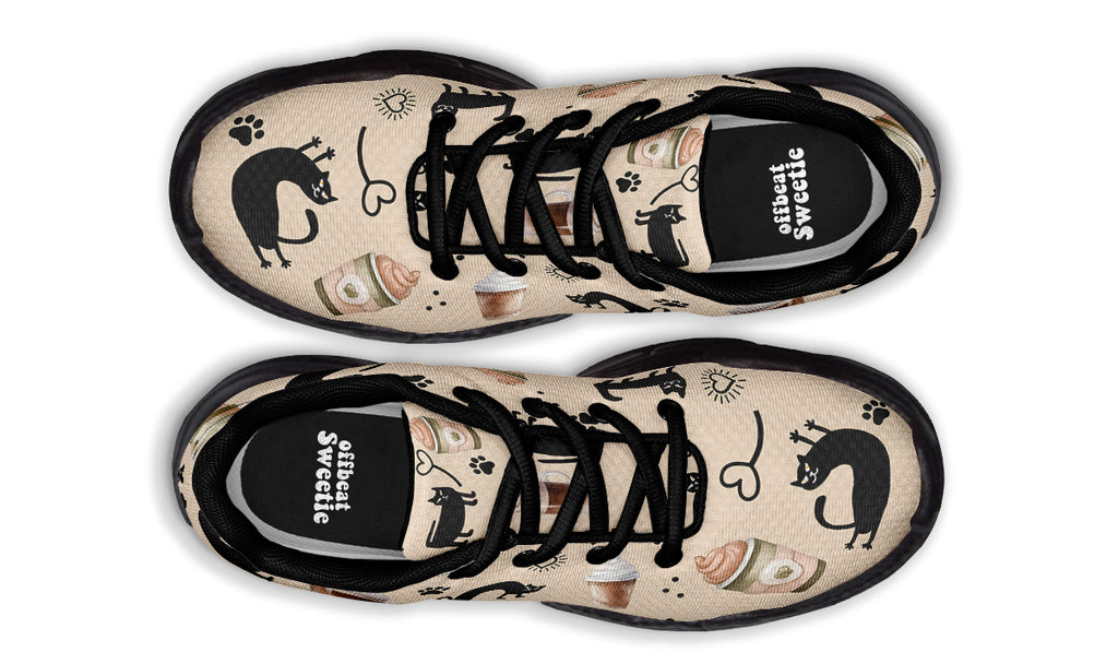 Cozy Coffee Cat Chunky Sneakers