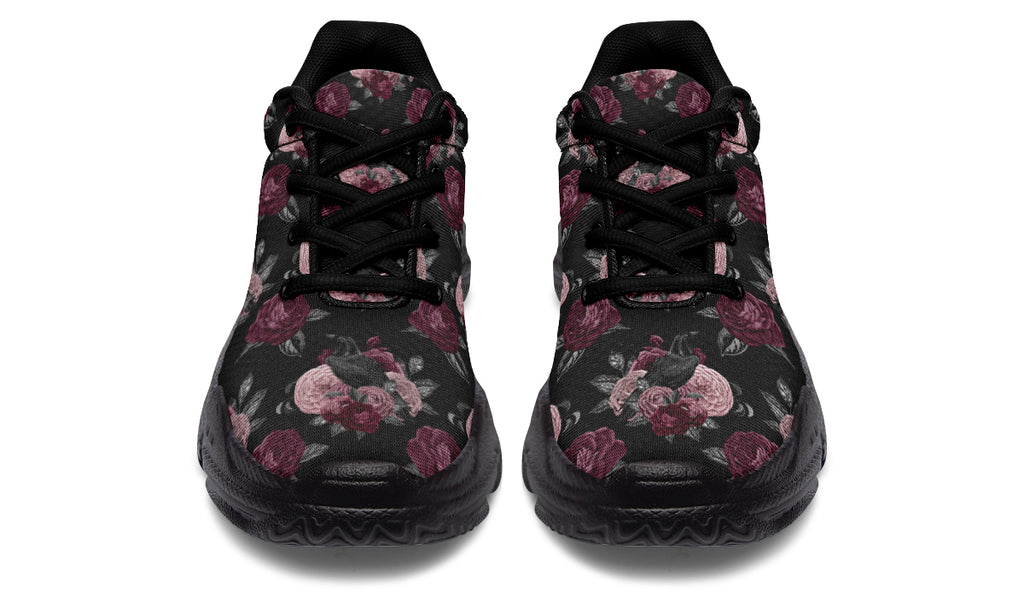 Crows And Roses Chunky Sneakers - Offbeat Sweetie