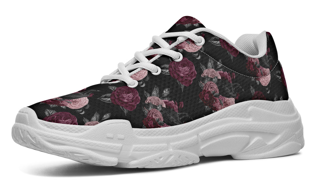 Crows And Roses Chunky Sneakers - Offbeat Sweetie