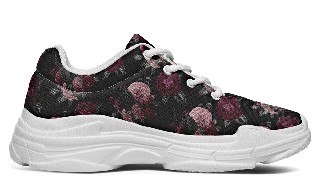 Crows And Roses Chunky Sneakers - Offbeat Sweetie