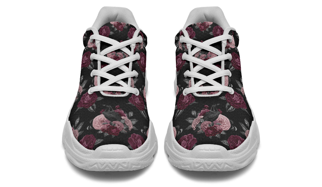 Crows And Roses Chunky Sneakers - Offbeat Sweetie