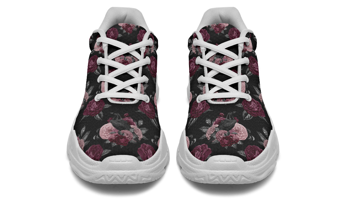 Crows And Roses Chunky Sneakers - Offbeat Sweetie