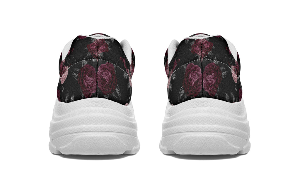 Crows And Roses Chunky Sneakers - Offbeat Sweetie