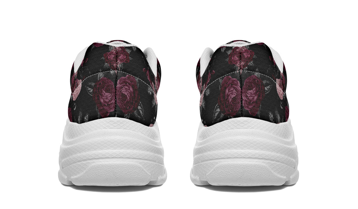 Crows And Roses Chunky Sneakers - Offbeat Sweetie
