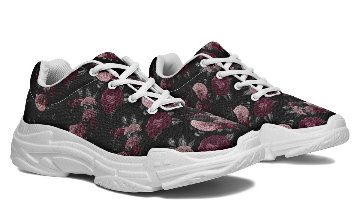 Crows And Roses Chunky Sneakers - Offbeat Sweetie