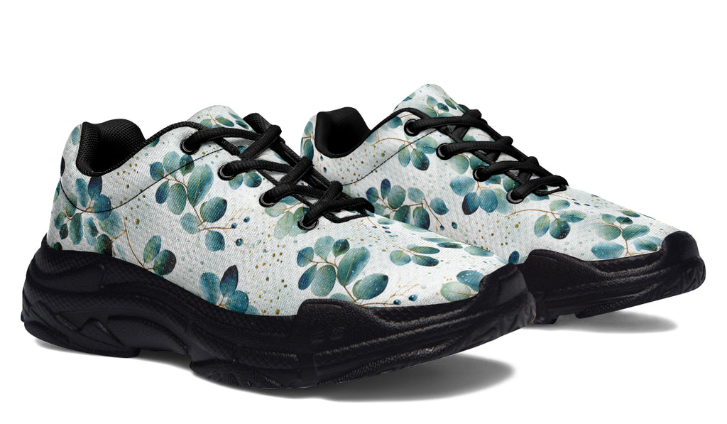 Eucalyptus Leaves Chunky Sneakers - Offbeat Sweetie