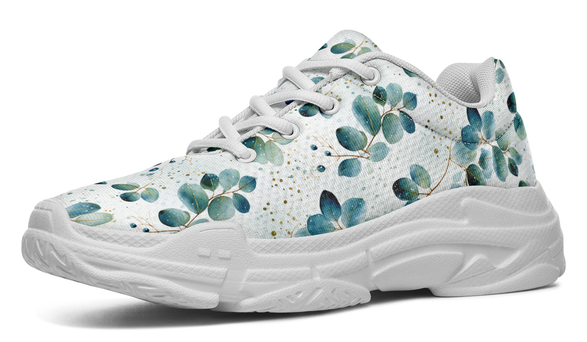 Eucalyptus Leaves Chunky Sneakers - Offbeat Sweetie