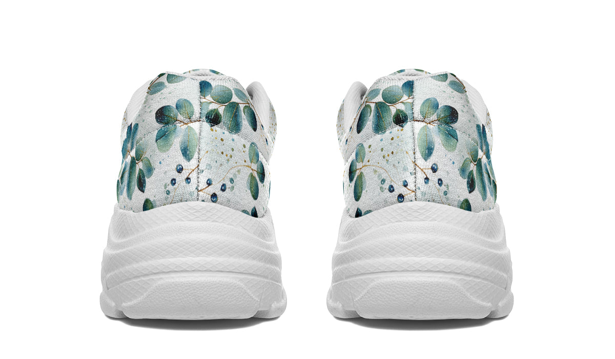 Eucalyptus Leaves Chunky Sneakers - Offbeat Sweetie