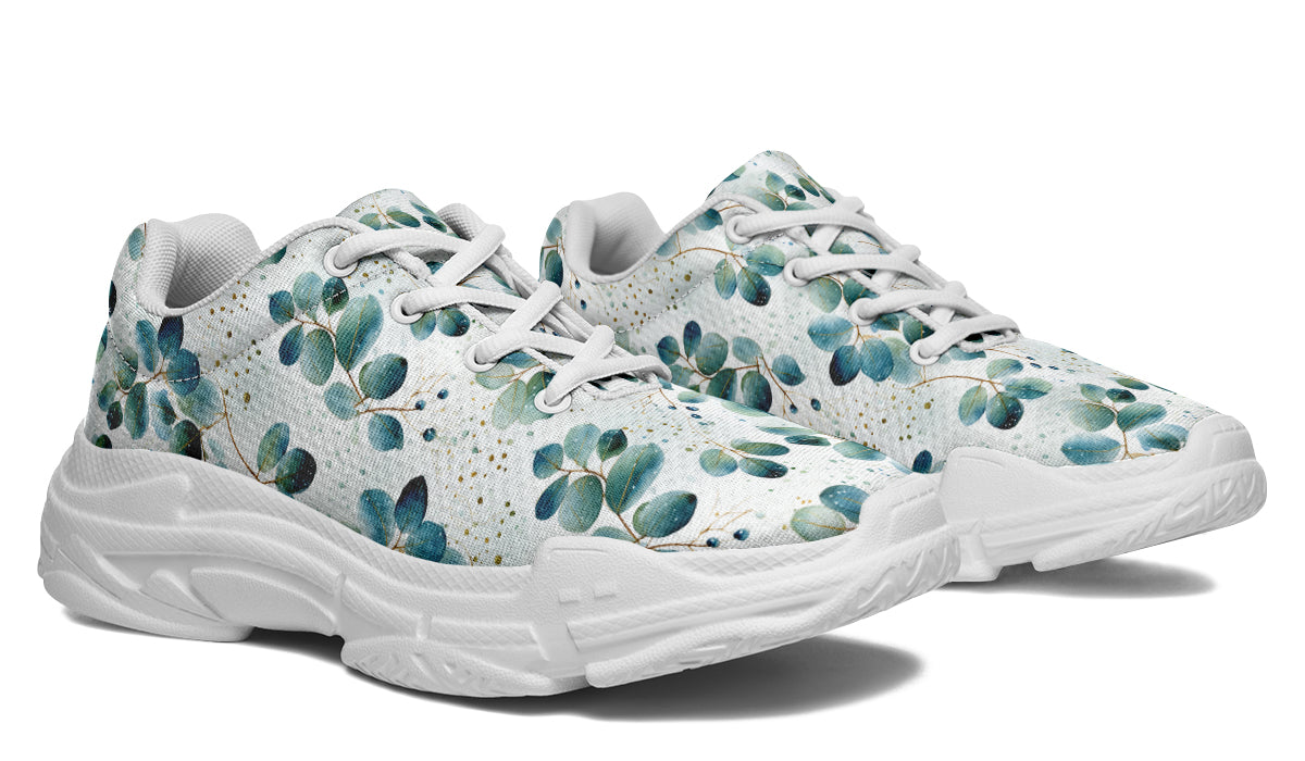 Eucalyptus Leaves Chunky Sneakers - Offbeat Sweetie