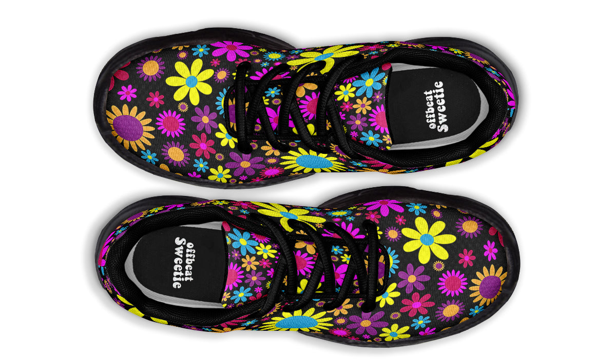 Funky Retro Flowers Chunky Sneakers - Offbeat Sweetie