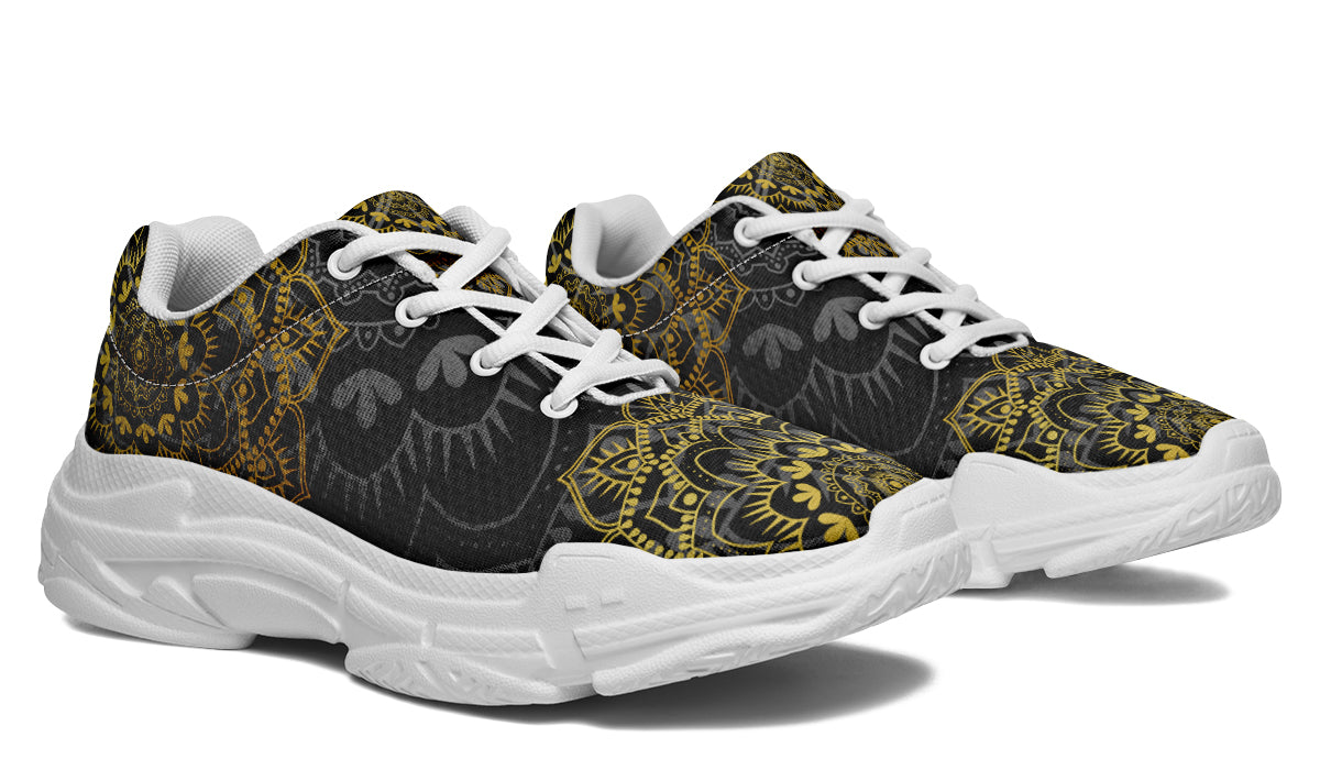 Golden Mandala Chunky Sneakers - Offbeat Sweetie