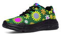 Green Retro Flowers Chunky Sneakers - Offbeat Sweetie