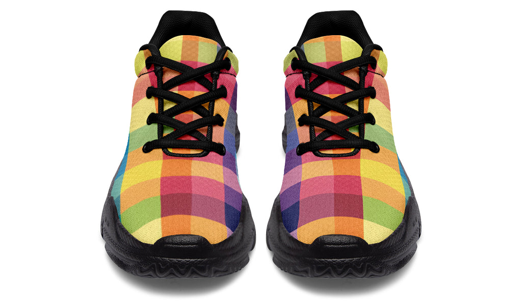 Happy Rainbow Plaid Chunky Sneakers