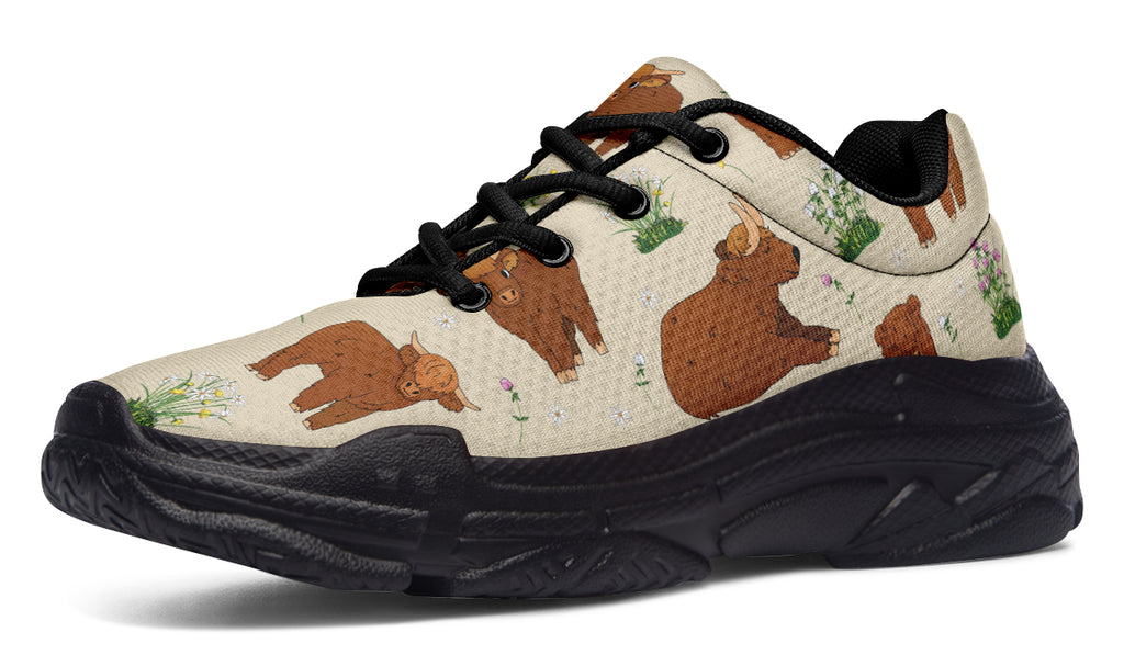 Highland Cows Chunky Sneakers