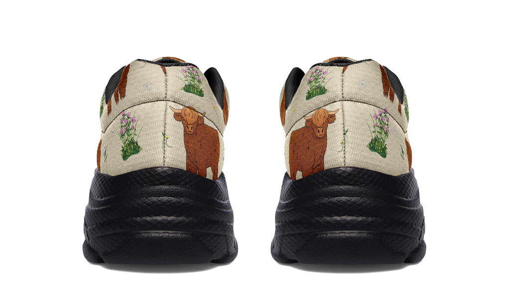 Highland Cows Chunky Sneakers