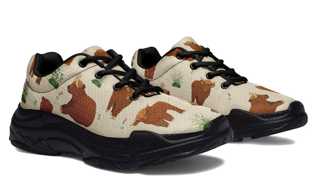 Highland Cows Chunky Sneakers