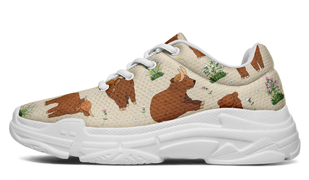 Highland Cows Chunky Sneakers