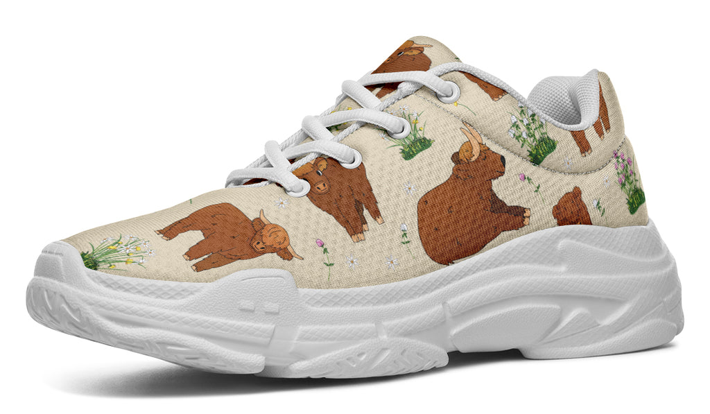 Highland Cows Chunky Sneakers