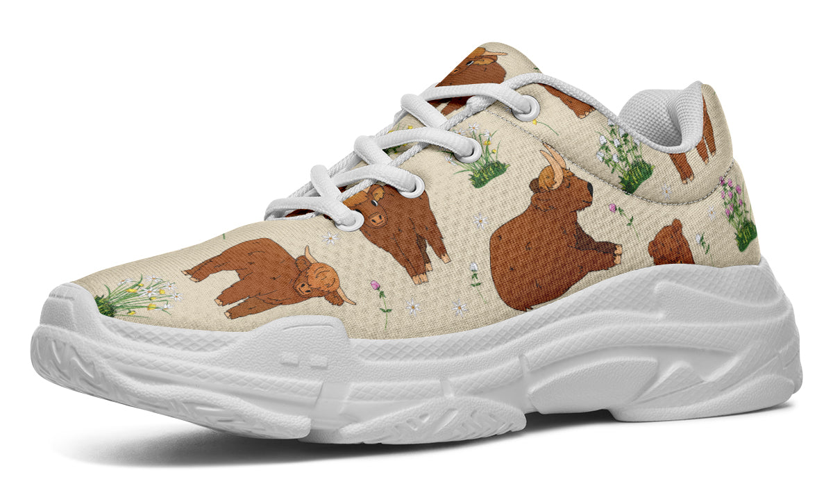 Highland Cows Chunky Sneakers