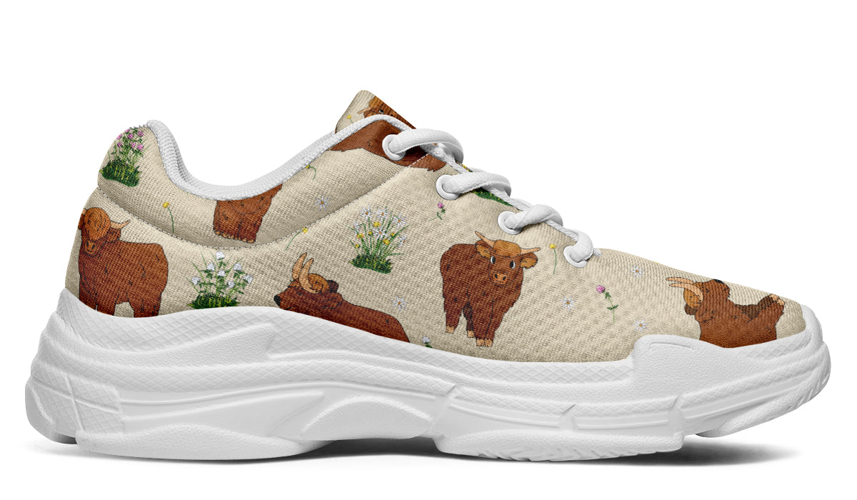 Highland Cows Chunky Sneakers