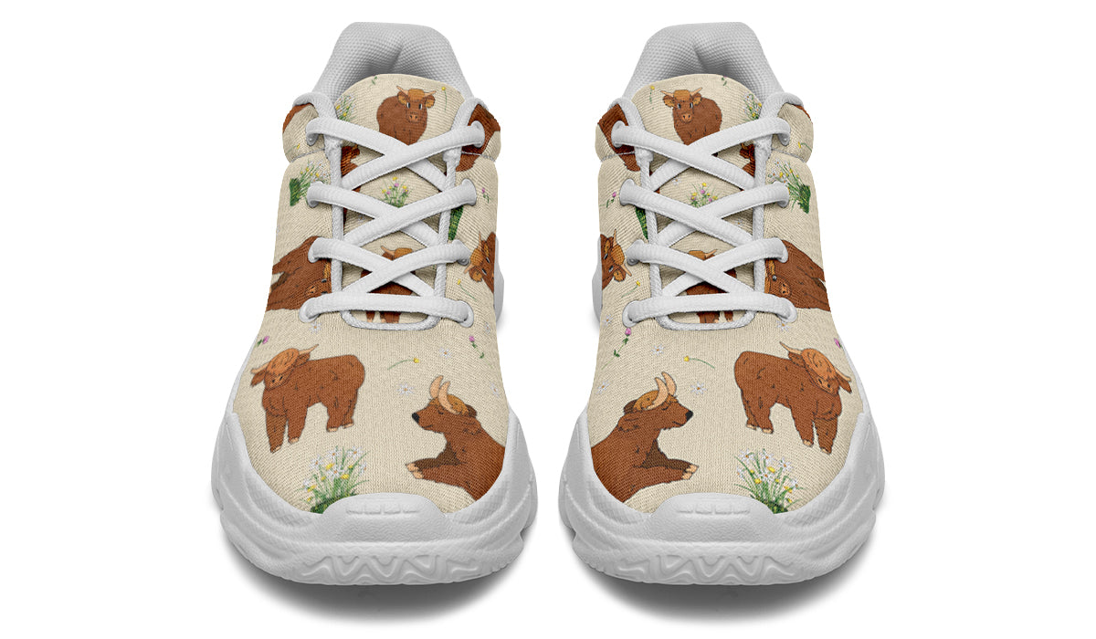 Highland Cows Chunky Sneakers
