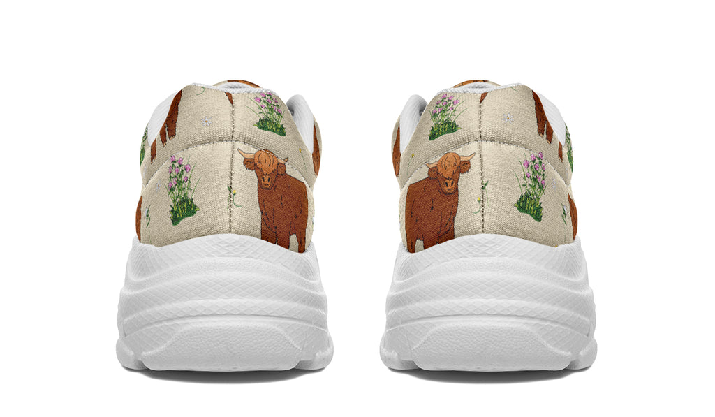 Highland Cows Chunky Sneakers