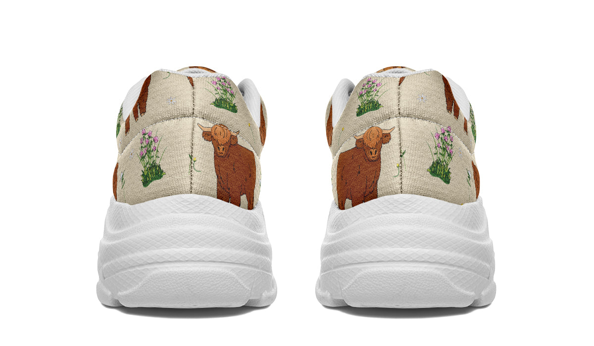 Highland Cows Chunky Sneakers