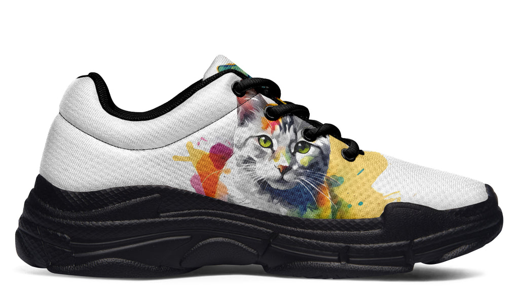 Kitty On My Foot Chunky Sneakers - Offbeat Sweetie