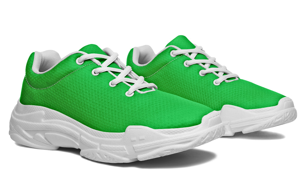 Lucky Green Chunky Sneakers - Offbeat Sweetie