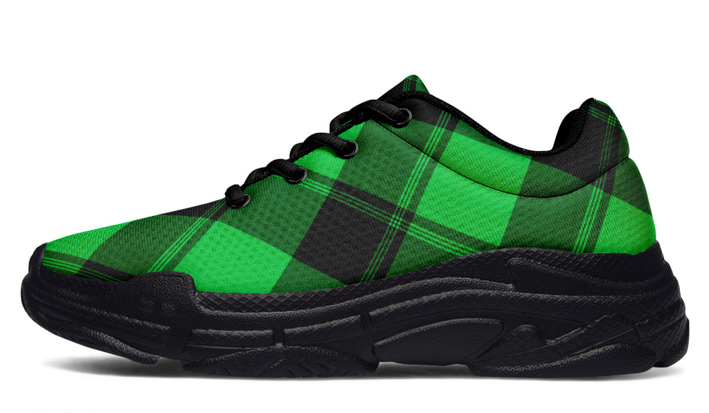 Lucky Green Plaid Chunky Sneakers
