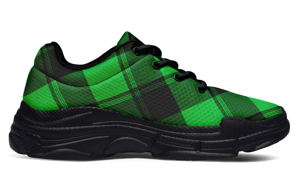 Lucky Green Plaid Chunky Sneakers