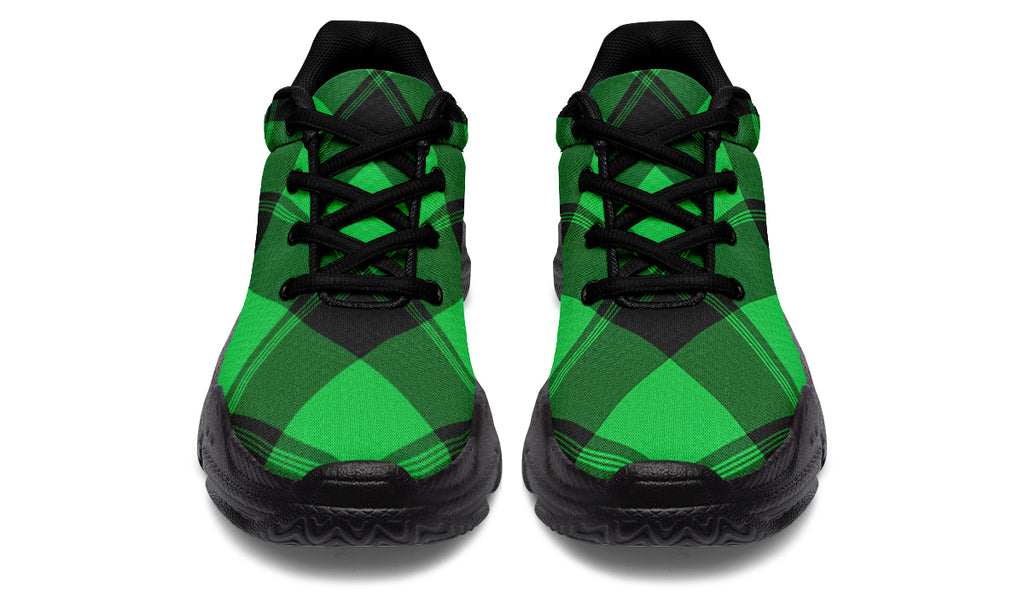 Lucky Green Plaid Chunky Sneakers