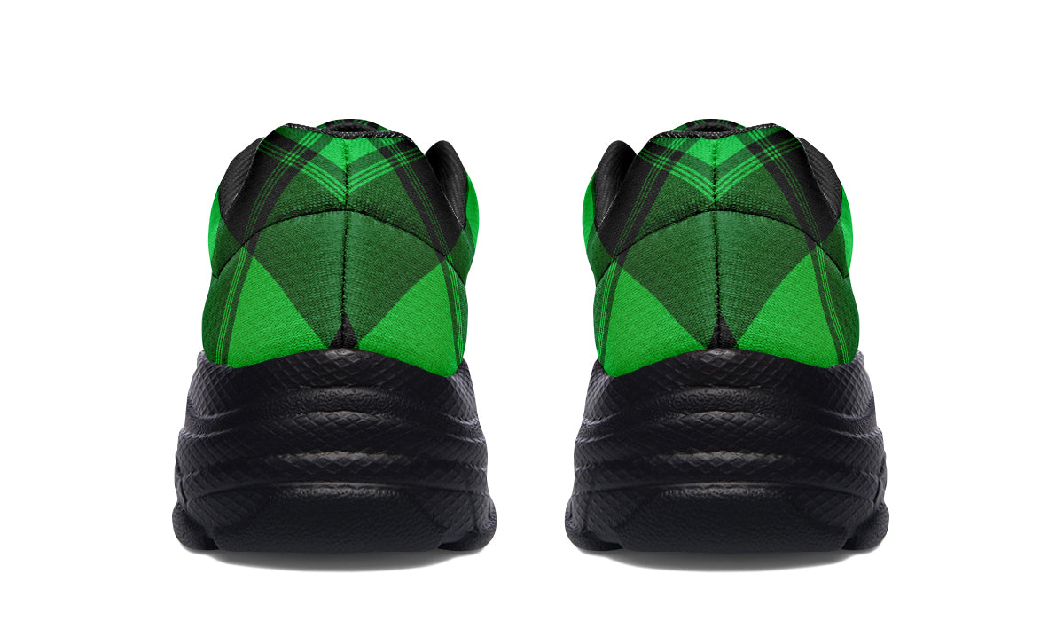 Lucky Green Plaid Chunky Sneakers