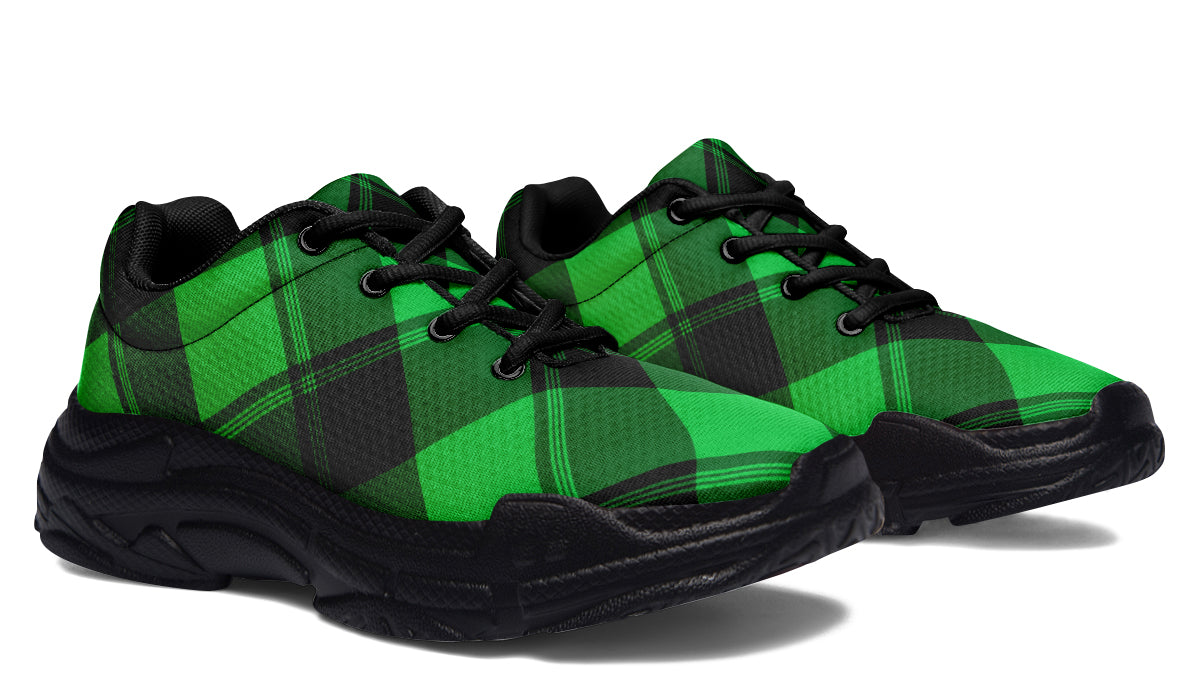 Lucky Green Plaid Chunky Sneakers