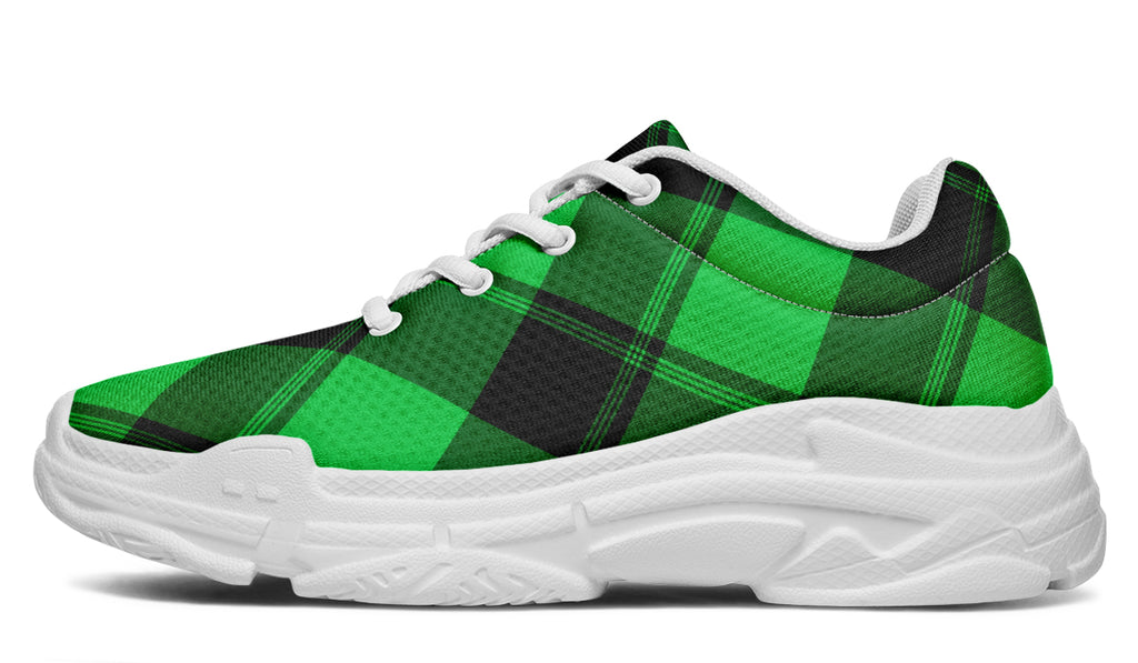Lucky Green Plaid Chunky Sneakers