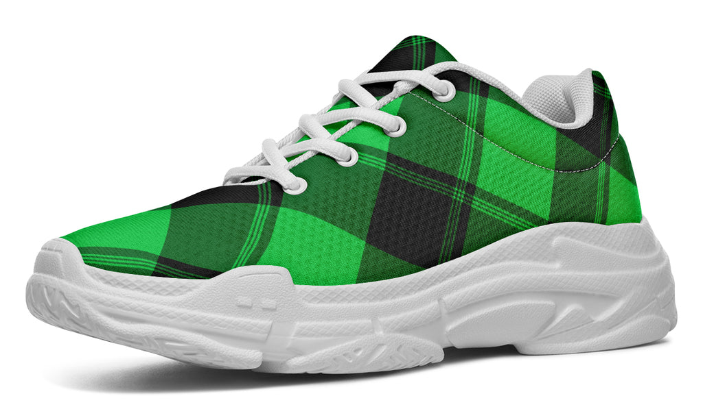 Lucky Green Plaid Chunky Sneakers